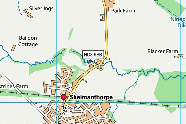 HD8 9BB map - OS VectorMap District (Ordnance Survey) HD8 9BB map - OS VectorMap District (Ordnance Survey)