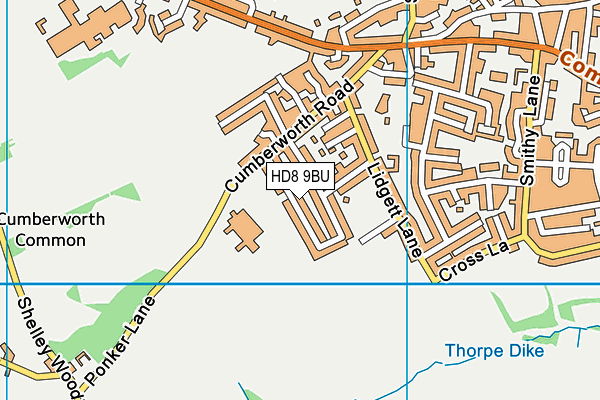 HD8 9BU map - OS VectorMap District (Ordnance Survey) HD8 9BU map - OS VectorMap District (Ordnance Survey)