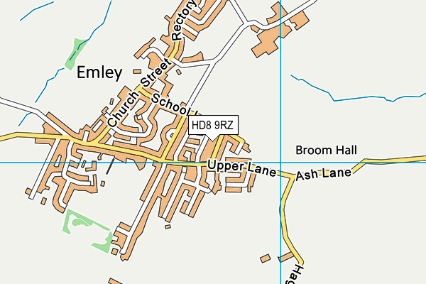 HD8 9RZ map - OS VectorMap District (Ordnance Survey) HD8 9RZ map - OS VectorMap District (Ordnance Survey)