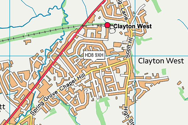 HD8 9XH map - OS VectorMap District (Ordnance Survey) HD8 9XH map - OS VectorMap District (Ordnance Survey)