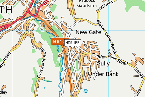 HD9 1EF map - OS VectorMap District (Ordnance Survey) HD9 1EF map - OS VectorMap District (Ordnance Survey)