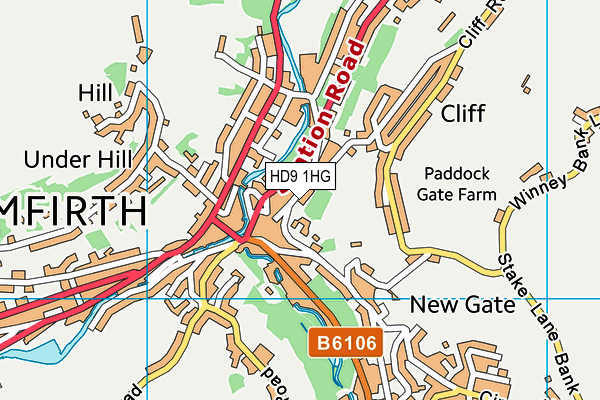HD9 1HG map - OS VectorMap District (Ordnance Survey) HD9 1HG map - OS VectorMap District (Ordnance Survey)