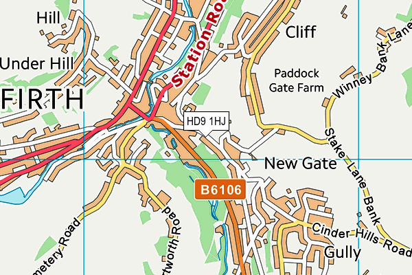 HD9 1HJ map - OS VectorMap District (Ordnance Survey) HD9 1HJ map - OS VectorMap District (Ordnance Survey)