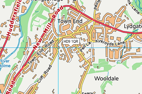 HD9 1QR map - OS VectorMap District (Ordnance Survey)