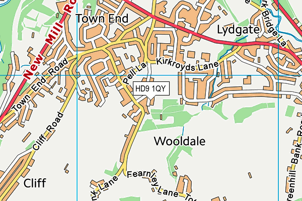 HD9 1QY map - OS VectorMap District (Ordnance Survey) HD9 1QY map - OS VectorMap District (Ordnance Survey)