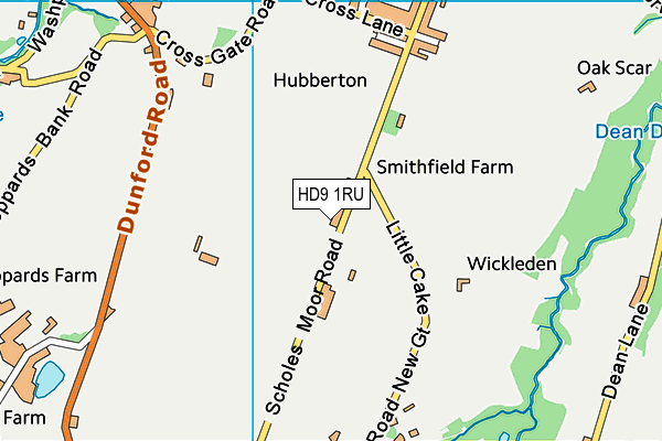 HD9 1RU map - OS VectorMap District (Ordnance Survey) HD9 1RU map - OS VectorMap District (Ordnance Survey)