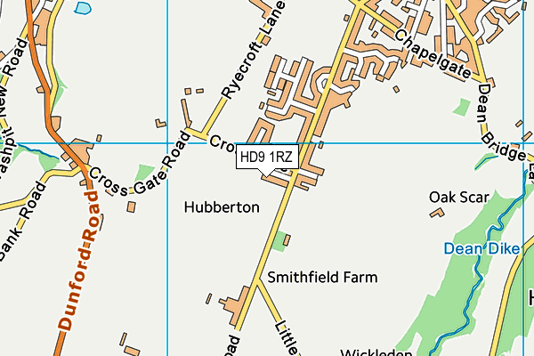 HD9 1RZ map - OS VectorMap District (Ordnance Survey) HD9 1RZ map - OS VectorMap District (Ordnance Survey)