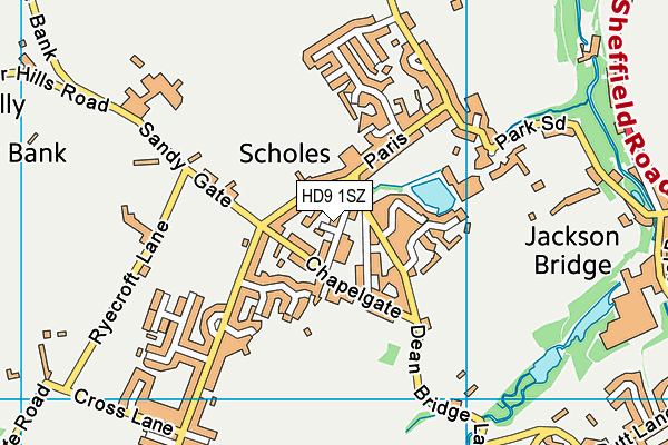 HD9 1SZ map - OS VectorMap District (Ordnance Survey) HD9 1SZ map - OS VectorMap District (Ordnance Survey)