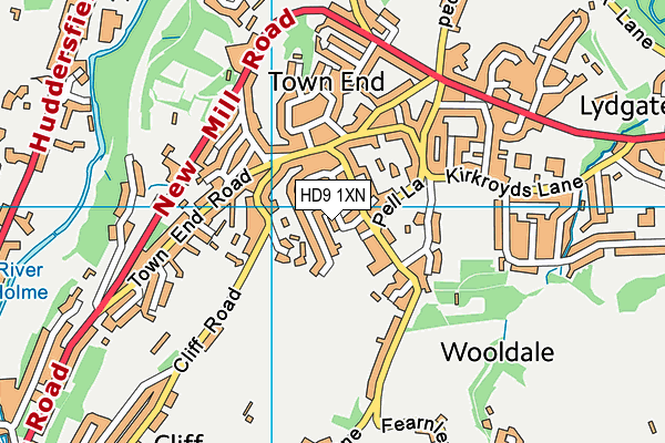 HD9 1XN map - OS VectorMap District (Ordnance Survey) HD9 1XN map - OS VectorMap District (Ordnance Survey)