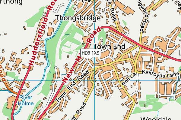 HD9 1XS map - OS VectorMap District (Ordnance Survey) HD9 1XS map - OS VectorMap District (Ordnance Survey)