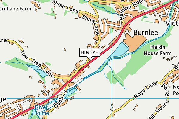 HD9 2AE map - OS VectorMap District (Ordnance Survey) HD9 2AE map - OS VectorMap District (Ordnance Survey)