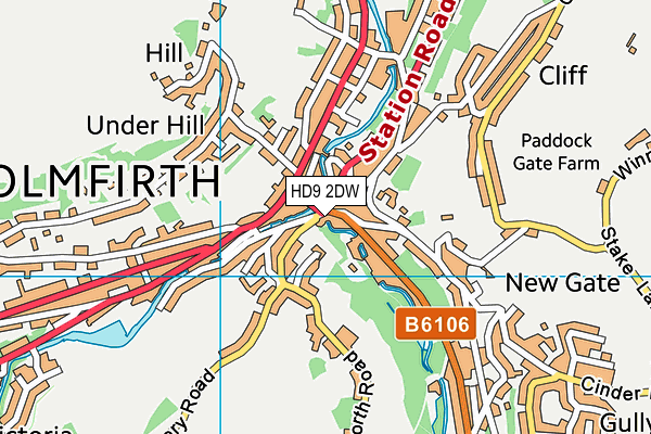 HD9 2DW map - OS VectorMap District (Ordnance Survey) HD9 2DW map - OS VectorMap District (Ordnance Survey)