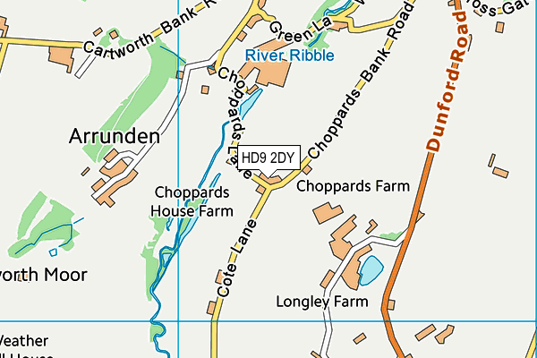 HD9 2DY map - OS VectorMap District (Ordnance Survey) HD9 2DY map - OS VectorMap District (Ordnance Survey)