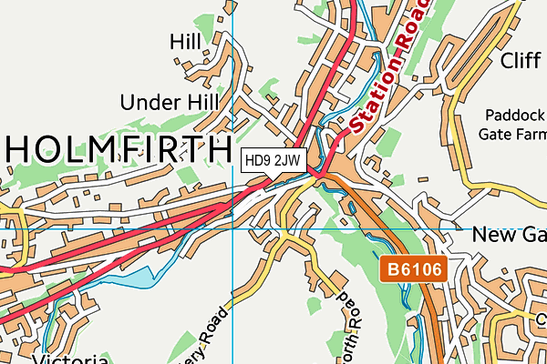 HD9 2JW map - OS VectorMap District (Ordnance Survey) HD9 2JW map - OS VectorMap District (Ordnance Survey)