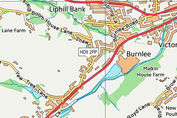 HD9 2PP map - OS VectorMap District (Ordnance Survey) HD9 2PP map - OS VectorMap District (Ordnance Survey)
