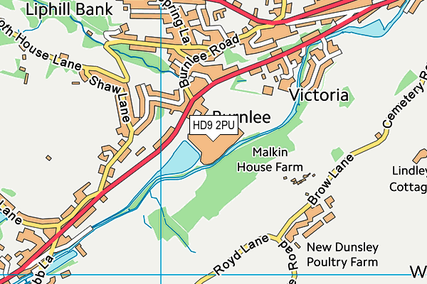 HD9 2PU map - OS VectorMap District (Ordnance Survey) HD9 2PU map - OS VectorMap District (Ordnance Survey)