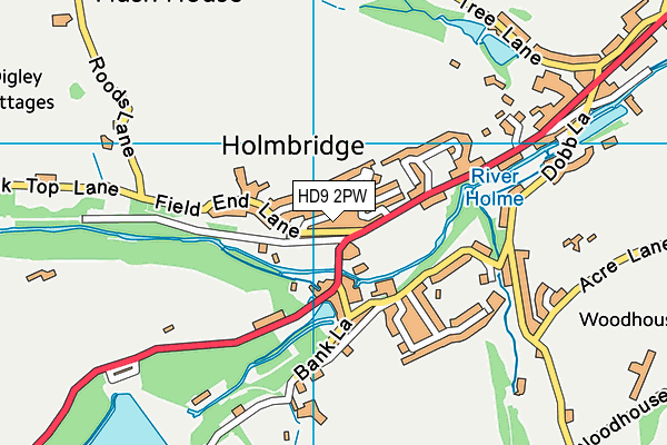 HD9 2PW map - OS VectorMap District (Ordnance Survey) HD9 2PW map - OS VectorMap District (Ordnance Survey)