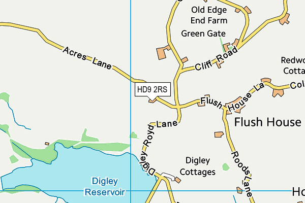 HD9 2RS map - OS VectorMap District (Ordnance Survey) HD9 2RS map - OS VectorMap District (Ordnance Survey)