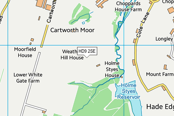 HD9 2SE map - OS VectorMap District (Ordnance Survey) HD9 2SE map - OS VectorMap District (Ordnance Survey)