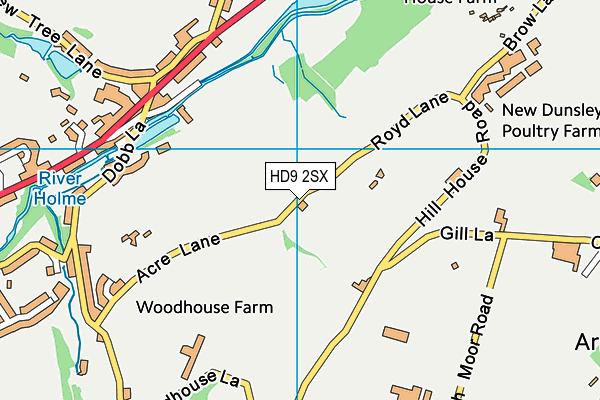 HD9 2SX map - OS VectorMap District (Ordnance Survey) HD9 2SX map - OS VectorMap District (Ordnance Survey)