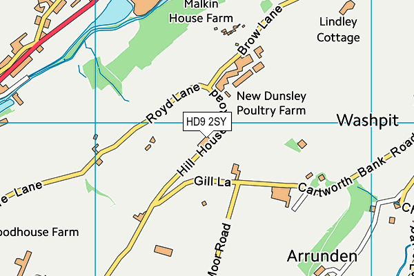 HD9 2SY map - OS VectorMap District (Ordnance Survey) HD9 2SY map - OS VectorMap District (Ordnance Survey)