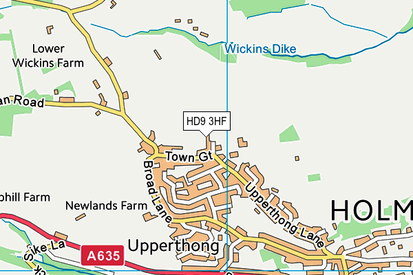 HD9 3HF map - OS VectorMap District (Ordnance Survey) HD9 3HF map - OS VectorMap District (Ordnance Survey)