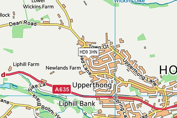 HD9 3HN map - OS VectorMap District (Ordnance Survey)