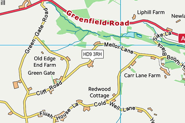 HD9 3RH map - OS VectorMap District (Ordnance Survey) HD9 3RH map - OS VectorMap District (Ordnance Survey)
