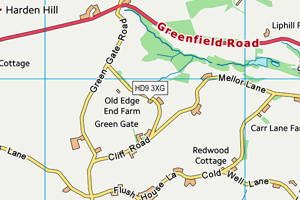 HD9 3XG map - OS VectorMap District (Ordnance Survey) HD9 3XG map - OS VectorMap District (Ordnance Survey)