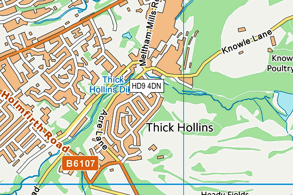 HD9 4DN map - OS VectorMap District (Ordnance Survey) HD9 4DN map - OS VectorMap District (Ordnance Survey)