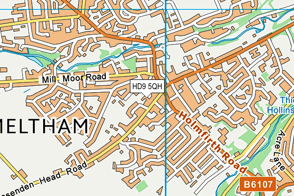 HD9 5QH map - OS VectorMap District (Ordnance Survey) HD9 5QH map - OS VectorMap District (Ordnance Survey)