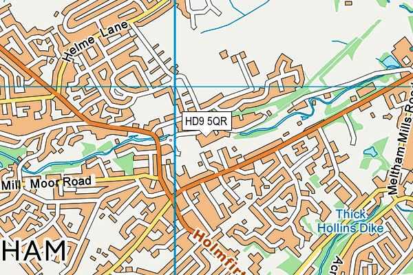 HD9 5QR map - OS VectorMap District (Ordnance Survey) HD9 5QR map - OS VectorMap District (Ordnance Survey)