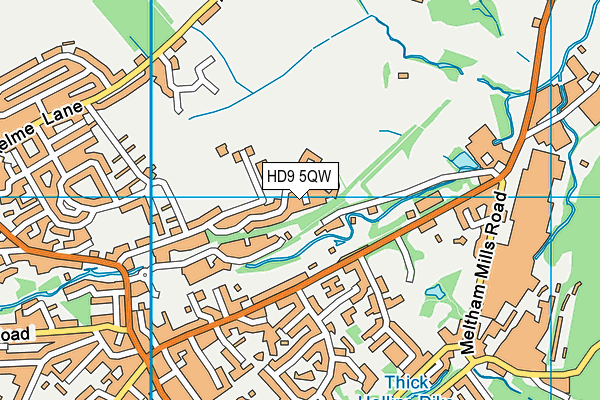 HD9 5QW map - OS VectorMap District (Ordnance Survey)