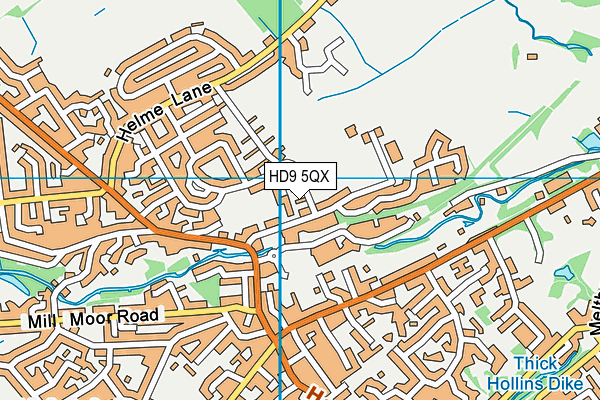 HD9 5QX map - OS VectorMap District (Ordnance Survey) HD9 5QX map - OS VectorMap District (Ordnance Survey)