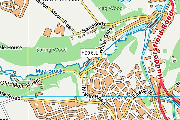 HD9 6JL map - OS VectorMap District (Ordnance Survey) HD9 6JL map - OS VectorMap District (Ordnance Survey)