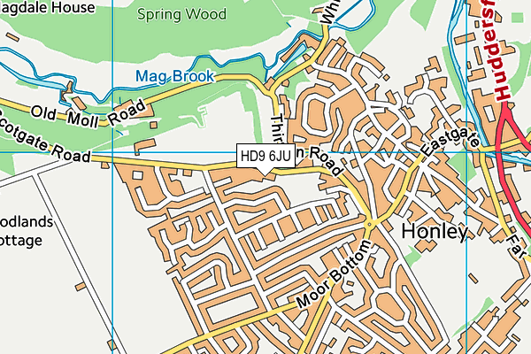 HD9 6JU map - OS VectorMap District (Ordnance Survey) HD9 6JU map - OS VectorMap District (Ordnance Survey)