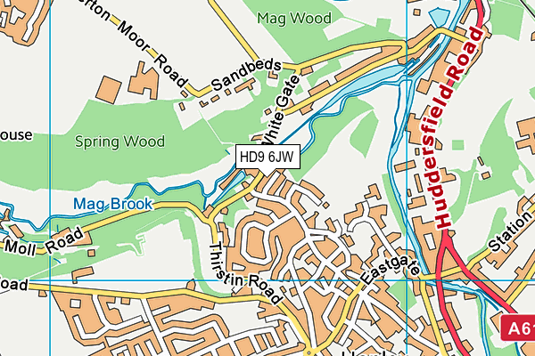 HD9 6JW map - OS VectorMap District (Ordnance Survey) HD9 6JW map - OS VectorMap District (Ordnance Survey)