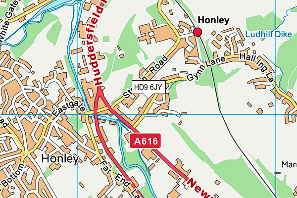 HD9 6JY map - OS VectorMap District (Ordnance Survey) HD9 6JY map - OS VectorMap District (Ordnance Survey)