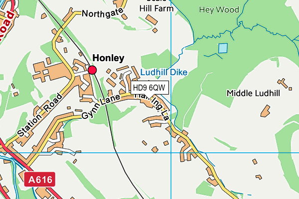 HD9 6QW map - OS VectorMap District (Ordnance Survey) HD9 6QW map - OS VectorMap District (Ordnance Survey)