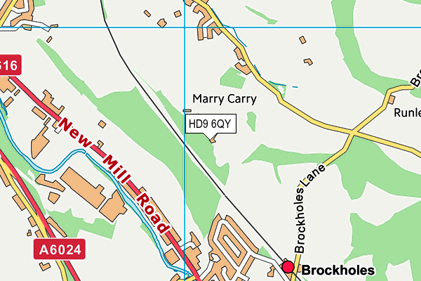 HD9 6QY map - OS VectorMap District (Ordnance Survey)
