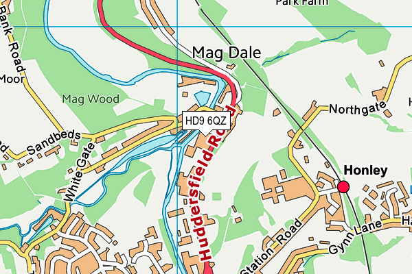 HD9 6QZ map - OS VectorMap District (Ordnance Survey)