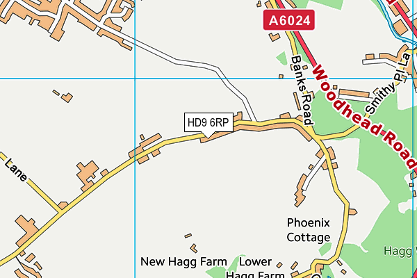 HD9 6RP map - OS VectorMap District (Ordnance Survey)
