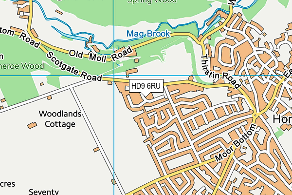 HD9 6RU map - OS VectorMap District (Ordnance Survey) HD9 6RU map - OS VectorMap District (Ordnance Survey)