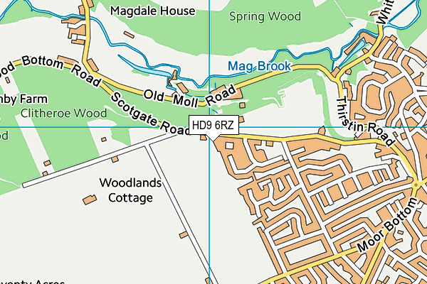 HD9 6RZ map - OS VectorMap District (Ordnance Survey) HD9 6RZ map - OS VectorMap District (Ordnance Survey)