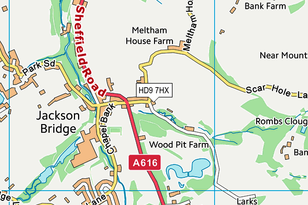 HD9 7HX map - OS VectorMap District (Ordnance Survey) HD9 7HX map - OS VectorMap District (Ordnance Survey)