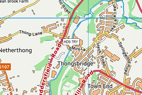 HD9 7RY map - OS VectorMap District (Ordnance Survey) HD9 7RY map - OS VectorMap District (Ordnance Survey)