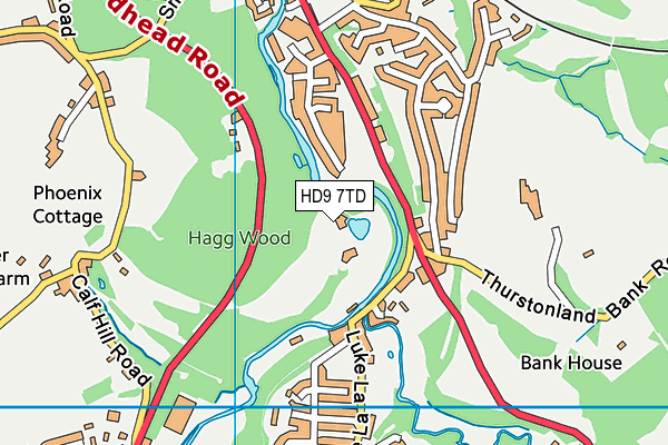 HD9 7TD map - OS VectorMap District (Ordnance Survey) HD9 7TD map - OS VectorMap District (Ordnance Survey)