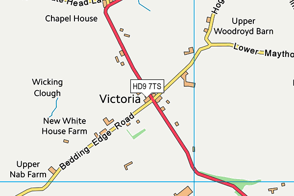HD9 7TS map - OS VectorMap District (Ordnance Survey) HD9 7TS map - OS VectorMap District (Ordnance Survey)