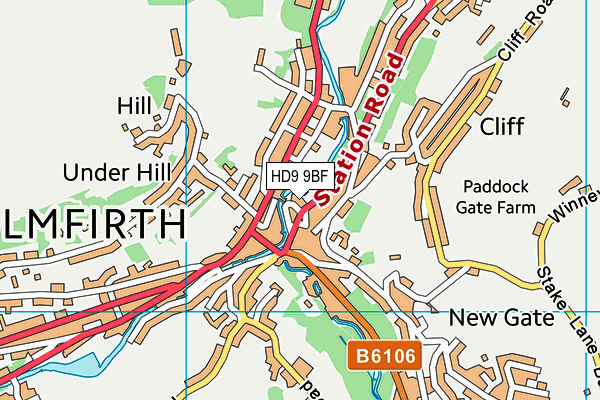 HD9 9BF map - OS VectorMap District (Ordnance Survey) HD9 9BF map - OS VectorMap District (Ordnance Survey)