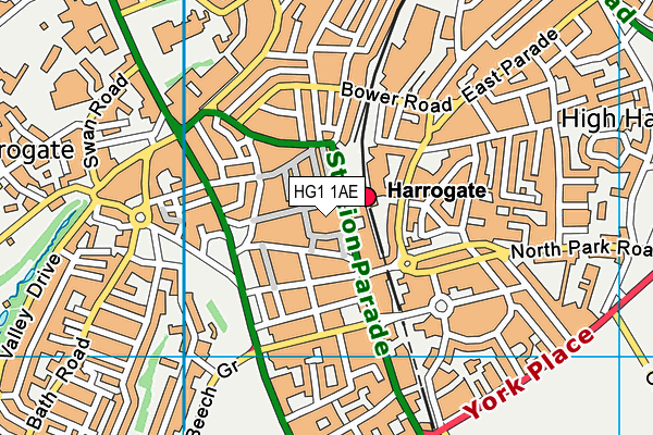 HG1 1AE map - OS VectorMap District (Ordnance Survey) HG1 1AE map - OS VectorMap District (Ordnance Survey)